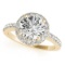 CERTIFIED 18K YELLOW GOLD .85 CT G-H/VS-SI1 DIAMOND HALO ENGAGEMENT RING