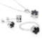 5 CARAT BLACK SAPPHIRE 925 STERLING SILVER SET