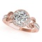 CERTIFIED 18K ROSE GOLD 0.76 CT G-H/VS-SI1 DIAMOND HALO ENGAGEMENT RING