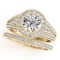 CERTIFIED 14KT WHITE YELLOW 1.35CTW. G-H/VS-SI1 DIAMOND HALO BRIDAL SET