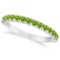 Half-Eternity Pave-Set Peridot Stacking Ring 14k White Gold (0.95ct)