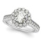 Diamond Halo Flower Engagement Ring in 14k White Gold (1.00ct)
