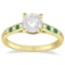 Cathedral Emerald and Diamond Engagement Ring 14k Yellow Gold (1.20ct)