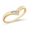 Certified 10K Yellow Gold Diamond Chevron Ring 0.01 CTW