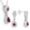 1 CARAT RUBY 925 STERLING SILVER SET ( No chain comes with this set)