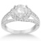 Fancy Twist Pave Round Diamond Engagement Ring Platinum (1.56ct)