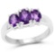 1.11 Carat Genuine Amethyst .925 Sterling Silver Ring