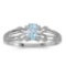 Certified 14k White Gold Oval Aquamarine Ring 0.14 CTW