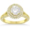 Double Halo Diamond Engagement Ring 18k Yellow Gold (1.60ct)