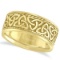 Men's Hand Made Celtic Irish Wedding Ring 14k Yellow Gold (10mm)