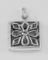 Sterling Silver Square Filigree Locket - Flower and Diamond Design
