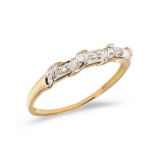 Certified 10K Yellow Gold Diamond Band Ring 0.02 CTW