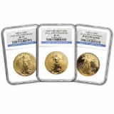 2006-W 3-Coin Gold American Eagle Set MS/PF-70 NGC