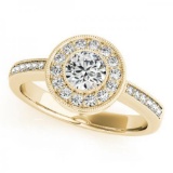 CERTIFIED 18K YELLOW GOLD 2.50 CT G-H/VS-SI1 DIAMOND HALO ENGAGEMENT RING