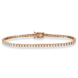 Eternity Diamond Tennis Bracelet 14k Rose Gold (3.00ct)