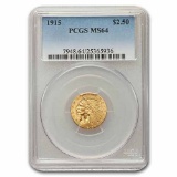 1915 $2.50 Indian Gold Quarter Eagle MS-64 PCGS