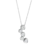 Bezel Set Five-Stone Diamond Pendant in 14k White Gold (0.75 ctw)