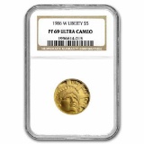 1986-W Gold $5 Commem Statue of Liberty PF-69 NGC