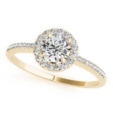 CERTIFIED 18K YELLOW GOLD 1.10 CT G-H/VS-SI1 DIAMOND HALO ENGAGEMENT RING