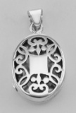 Sterling Silver Oval Filigree Locket - Aromatherapy Locket