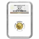 2008-W 1/10 oz Gold Buffalo MS-70 NGC