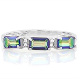 2 1/5 CARAT OCEAN MYSTIC GEMSTONE & DIAMOND 925 STERLING SILVER RING