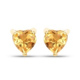 0.50 Carat Genuine Citrine 10K Yellow Gold Earrings