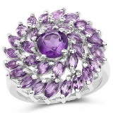 2.83 Carat Genuine Amethyst .925 Sterling Silver Ring