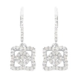 0.56 Carat Genuine White Diamond .925 Sterling Silver Earrings