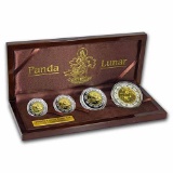 2007 China 4-Coin PF Set Gold/Silver Panda/Pig Lunar Prestige