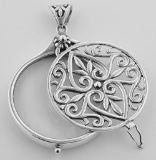 Sterling Silver Magnifying Pendant w/ Filigree Cover - (3X) Magnification