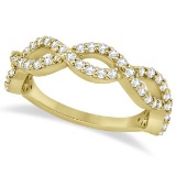 Twisted Infinity Semi-Eternity Diamond Band 14k Yellow Gold (0.60ct)