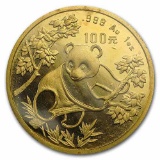 1992 China 1 oz Gold Panda Large Date BU (Sealed)