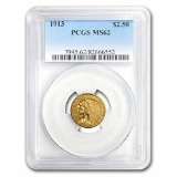 1913 $2.50 Indian Gold Quarter Eagle MS-62 PCGS