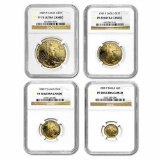 1989 4-Coin Proof Gold American Eagle Set PF-70 NGC