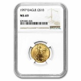 1997 1/4 oz Gold American Eagle MS-69 NGC