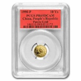 1990 China 1/10 oz Proof Gold Panda PR-69 PCGS