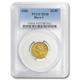 1836 $2.50 Gold Classic Head Block 8 XF-45 PCGS