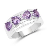 1.80 Carat Genuine Amethyst .925 Sterling Silver Ring