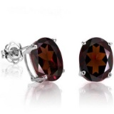 1.10 CT GARNET 0.925 STERLING SILVER W/ PLATINUM EARRINGS