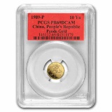 1989 China 1/10 oz Proof Gold Panda PR-69 PCGS