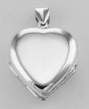 Sterling Silver Heart Locket Engravable - 4 Photo Large Clover