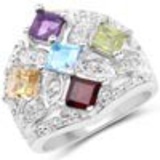 1.67 Carat Genuine Multi Stone .925 Sterling Silver Ring