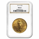 1913 $20 Saint-Gaudens Gold Double Eagle MS-61 NGC