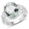 7.10 Carat Genuine Green Amethyst .925 Sterling Silver Ring