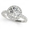 CERTIFIED PLATINUM .85 CT G-H/VS-SI1 DIAMOND HALO ENGAGEMENT RING