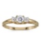 Certified 10k Yellow Gold Round White Topaz And Diamond Ring 0.29 CTW