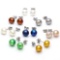 8 PAIRS MULTI COLOR MAN-MADE PEARL 925 STERLING SILVER SET