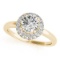 CERTIFIED 18K YELLOW GOLD 1.45 CT G-H/VS-SI1 DIAMOND HALO ENGAGEMENT RING