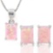 1 2/3 CARAT CREATED PINK FIRE OPALS 925 STERLING SILVER SET